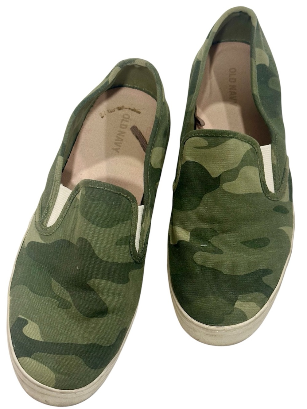 Old Navy Green Camouflage Slip-On Sneakers